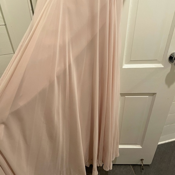 Lux chiffon off shoulder sweetheart A line Gown - Picture 5 of 6